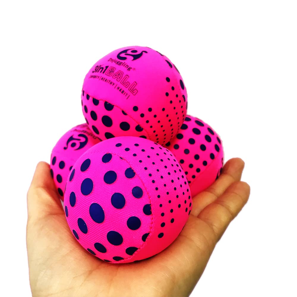 DSJUGGLING 4-Piece 60mm Washable Juggling Balls Set - 100g Each Soft Practice Balls for Beginners & Professionals (Pink) | Ideal for Circus Training, Stress Relief & Hand-Eye Coordination Exercises