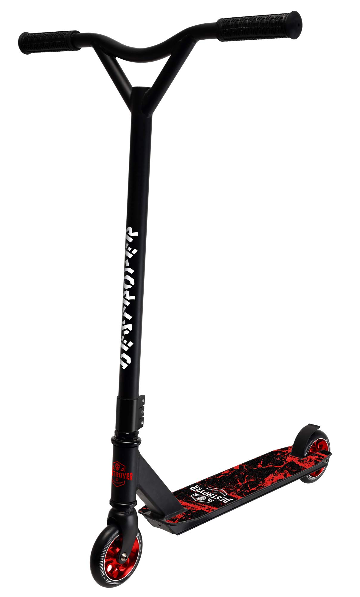 Freestyle Stunt Scooter - Destroyer Red Lightning Pro Scooter for Kids & Adults - Perfect for Tricks, Jumps & Street Riding
