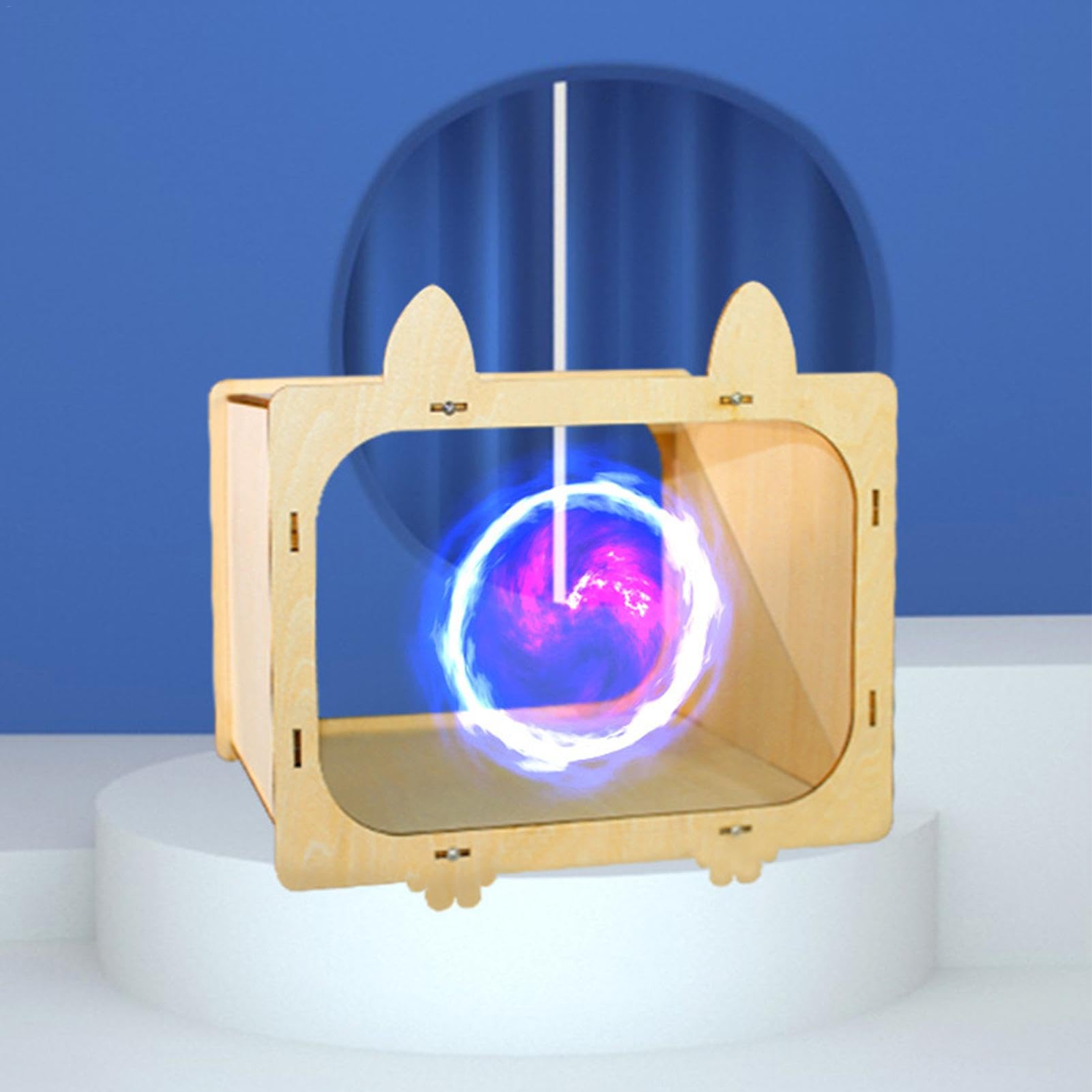 Wooden Cardboard Home Theater Projector - Portable Indoor/Outdoor Movie Projector with Hologram Visuals for Smartphones | Perfect for Backyard Movie Nights, Family Entertainment & DIY Home Cinema