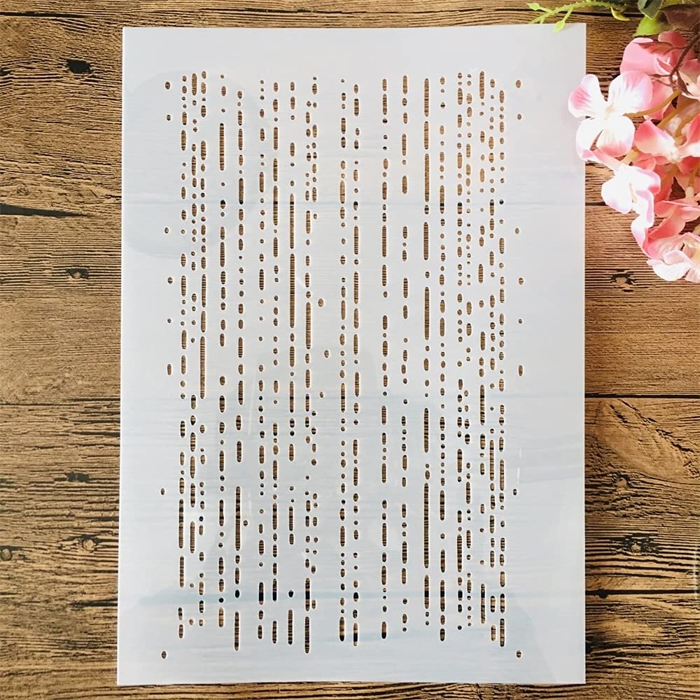 Reusable A4 29cm Dotted Line Texture Stencil for Art Painting - DIY Craft Templates for Canvas, Wood & Home Decor Projects - Perfect for Wall Art, Scrapbooking & Decorative Painting