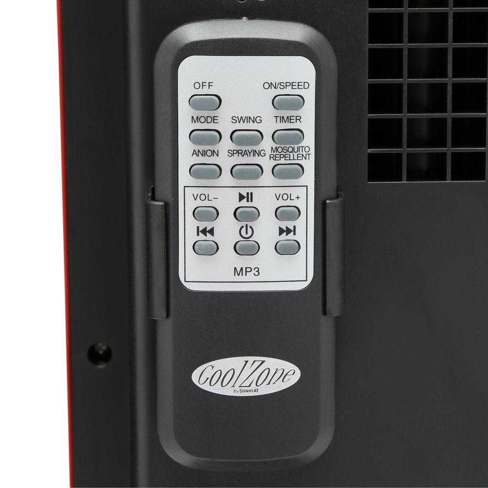 CoolZone CZ500 280 CFM Ultrasonic Oscillating Misting Fan with Bluetooth - Portable Cooling Fan for Outdoor, Patio, Pool Party & Home Use - Black (New Model)