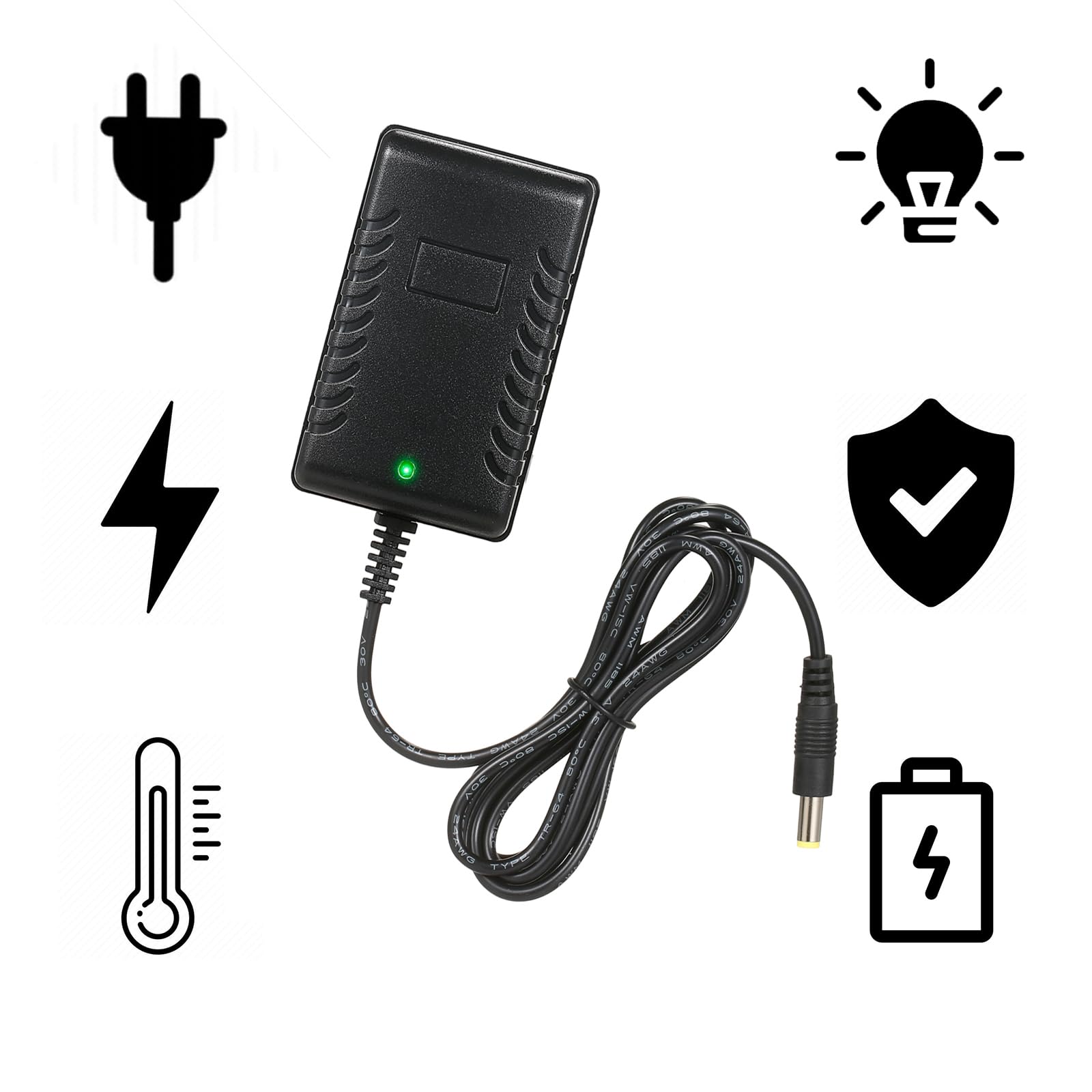 6V Battery Charger for Kids Ride-On Cars & Electric Toys - Fast Charging 6 Volt Power Adapter for Ride-On Vehicles, Scooters, and Accessories - Perfect for Home, Playground, and Outdoor Use