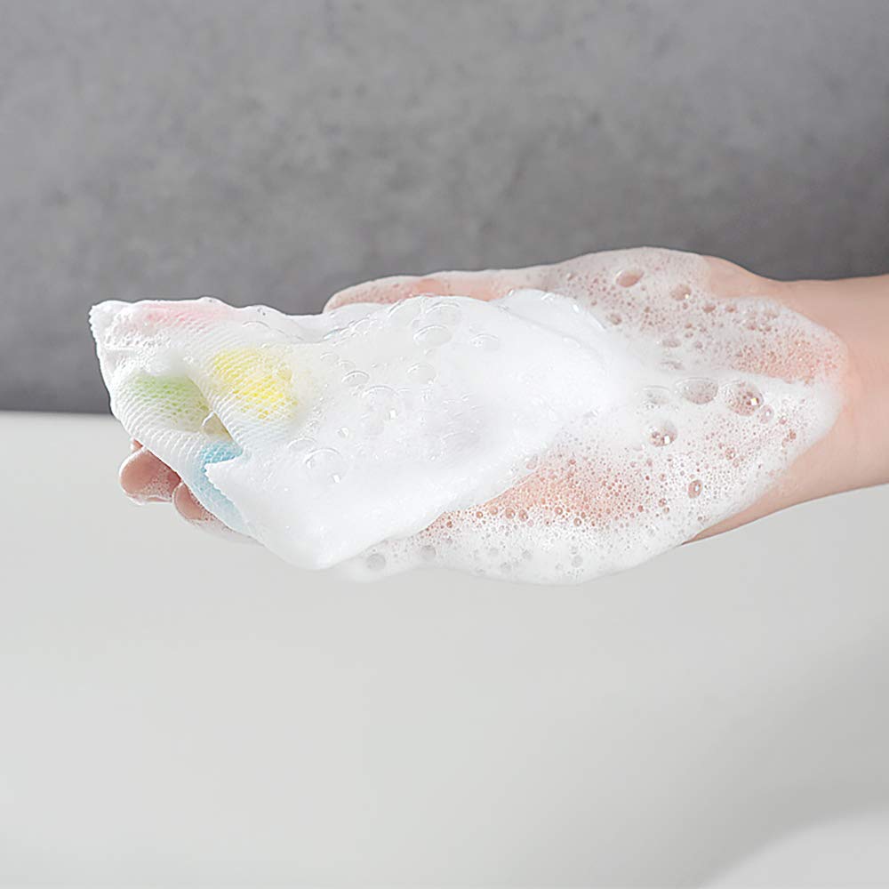 2-Pack Foaming Mesh Sponge for Face & Body - Soft Bath & Shower Cleansing Net - Gentle Exfoliating & Lathering for Sensitive Skin - Perfect for Travel & Daily Skincare Routine