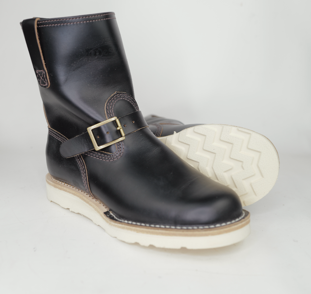 Wesco Boots X The Shop BHH Short Stack Horsehide Engineer Boots - Premium Leather Work Boots for Motorcycle Riding & Outdoor Adventures