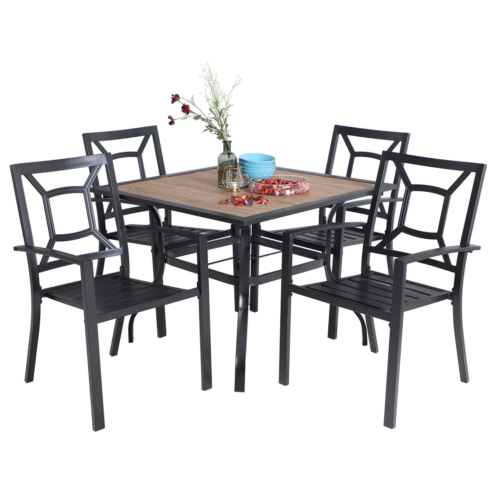 MFSTUDIO 5-Piece Outdoor Patio Dining Set - 37