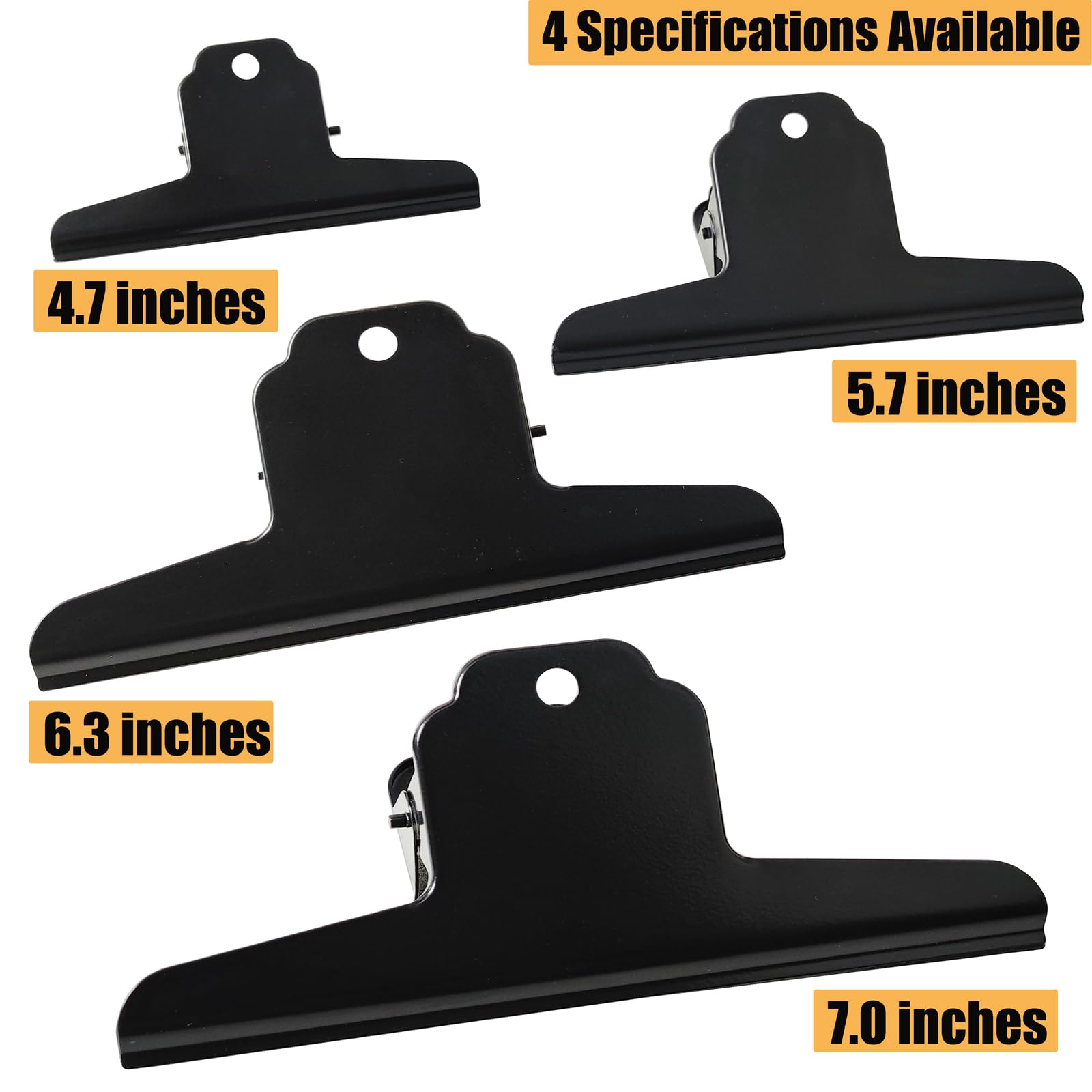 5-Pack Large Metal Bulldog Clips - 6.3 Inch Jumbo Binder Clips for Office, Art, Kitchen & Food Storage | Heavy Duty Clips for Chips Bags, Documents, Crafts & Home Organization