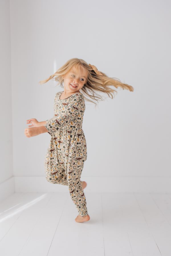 Moonlight Botanical Kids' Twiggy Romper - Soft Organic Cotton Baby Jumpsuit for Girls & Boys | Perfect for Playdates, Outdoor Adventures & Photo Shoots