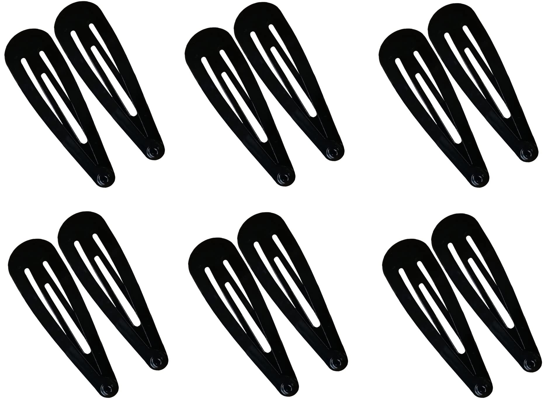 Ayushicreationa Metal Snap Hair Clips - No Slip Barrettes for Women & Girls, Tic Tac Hair Pins for Secure Hairstyles (Black, 6 Pairs) - Perfect for School, Work & Everyday Use