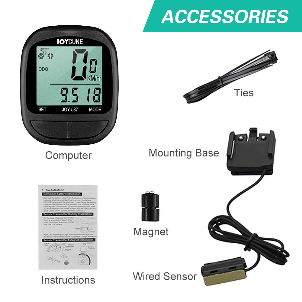HUIOP Waterproof Wired Bike Computer with LED Display - Bicycle Speedometer & Stopwatch for Outdoor Cycling, Mountain Biking & Road Bikes | Accurate Speed Tracking for Fitness Training & Commuting