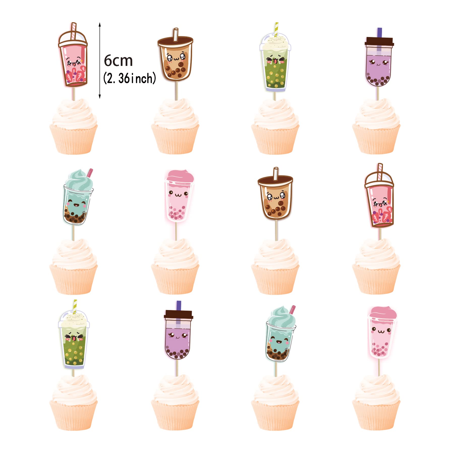 Bubble Tea Party Decorations Kit - Boba Tea Birthday Banner, Spirlas, Cake Topper, Cupcake Toppers & Balloons for Boba Themed Celebrations | Perfect for Birthday Parties, Baby Showers & Bridal Showers