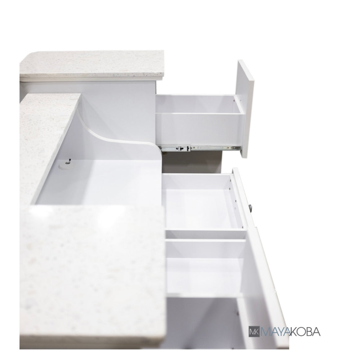 Napa LED Reception Table - White & Gold Wedding, Party, Event Decor - Modern Lighted Entryway Console for Home & Office