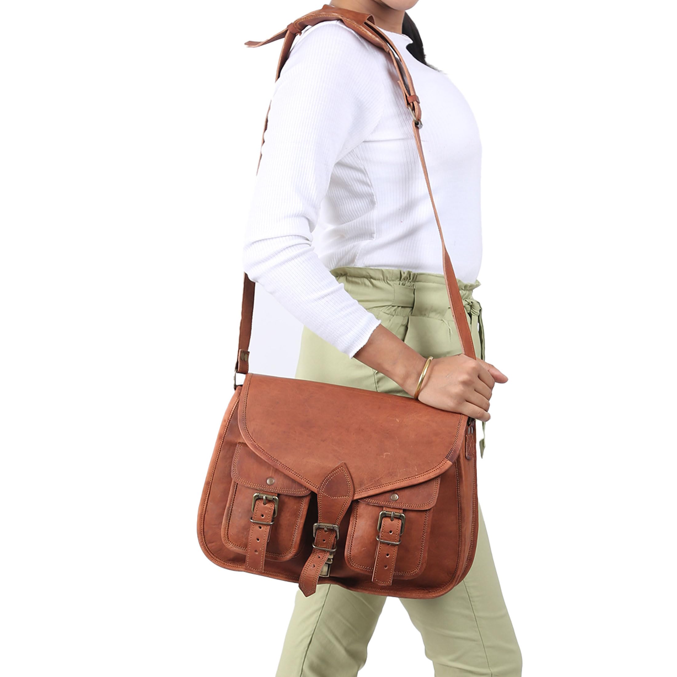 Genuine Leather Crossbody Shoulder Bag for Women - Stylish Tote & Travel Purse - Perfect for Work, Shopping & Daily Use