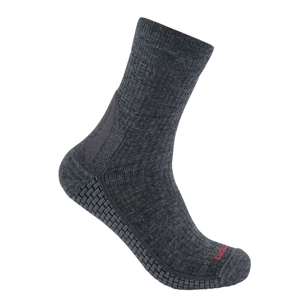 Carhartt Women's Force Grid Midweight Crew Socks - Durable Work Socks for Hiking, Construction & Outdoor Activities