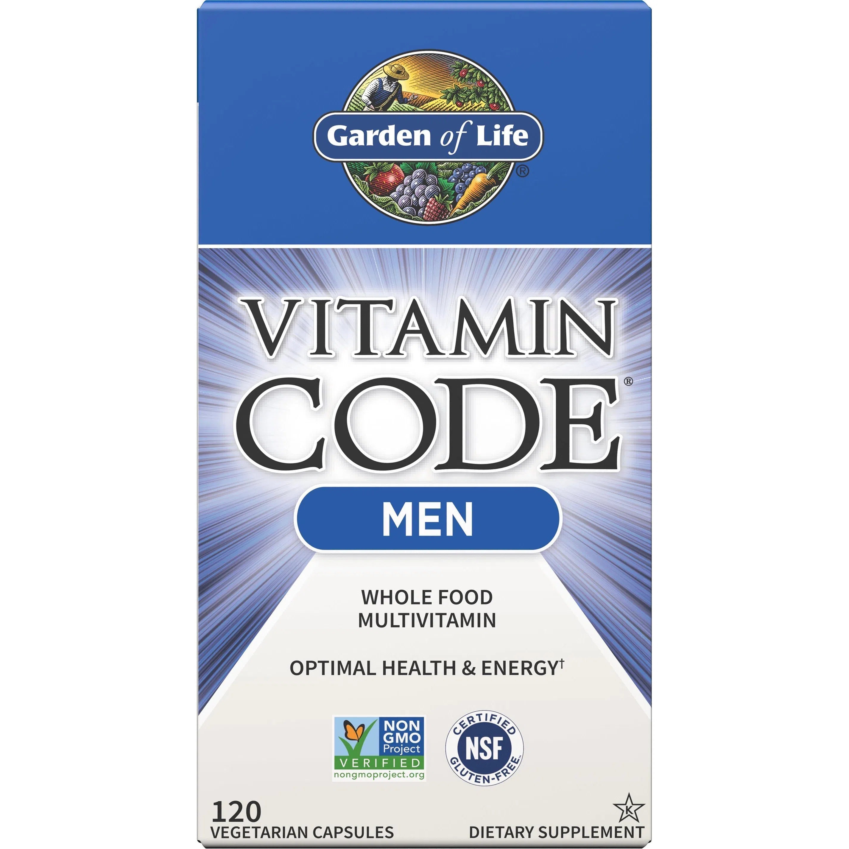 Garden of Life Vitamin Code Men's Multivitamin - 50+ Whole Food Nutrients for Energy & Immune Support - Best for Active Men & Daily Wellness - Perfect for Gym, Work & Healthy Lifestyle