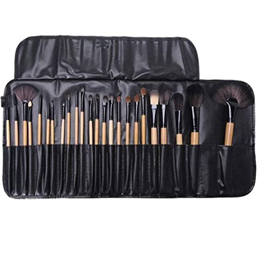 Professional AIR BEAUTY 24-Piece Cosmetic Makeup Brush Set - Black | Complete Face & Eye Makeup Kit for Foundation, Blending, Contouring | Perfect for Beginners & Professional Makeup Artists