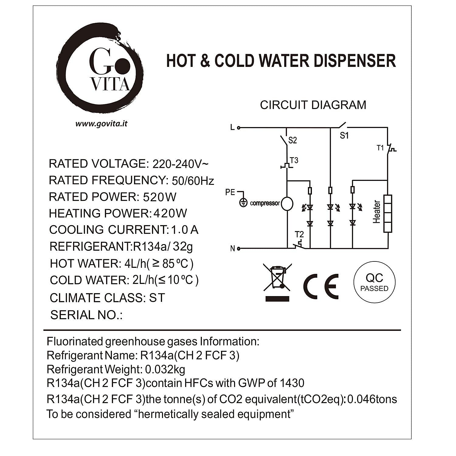 Cold and Hot Water Dispenser with Mini Beverage Fridge - Floor Standing Slim Design for Home, Office, or Restaurant Use