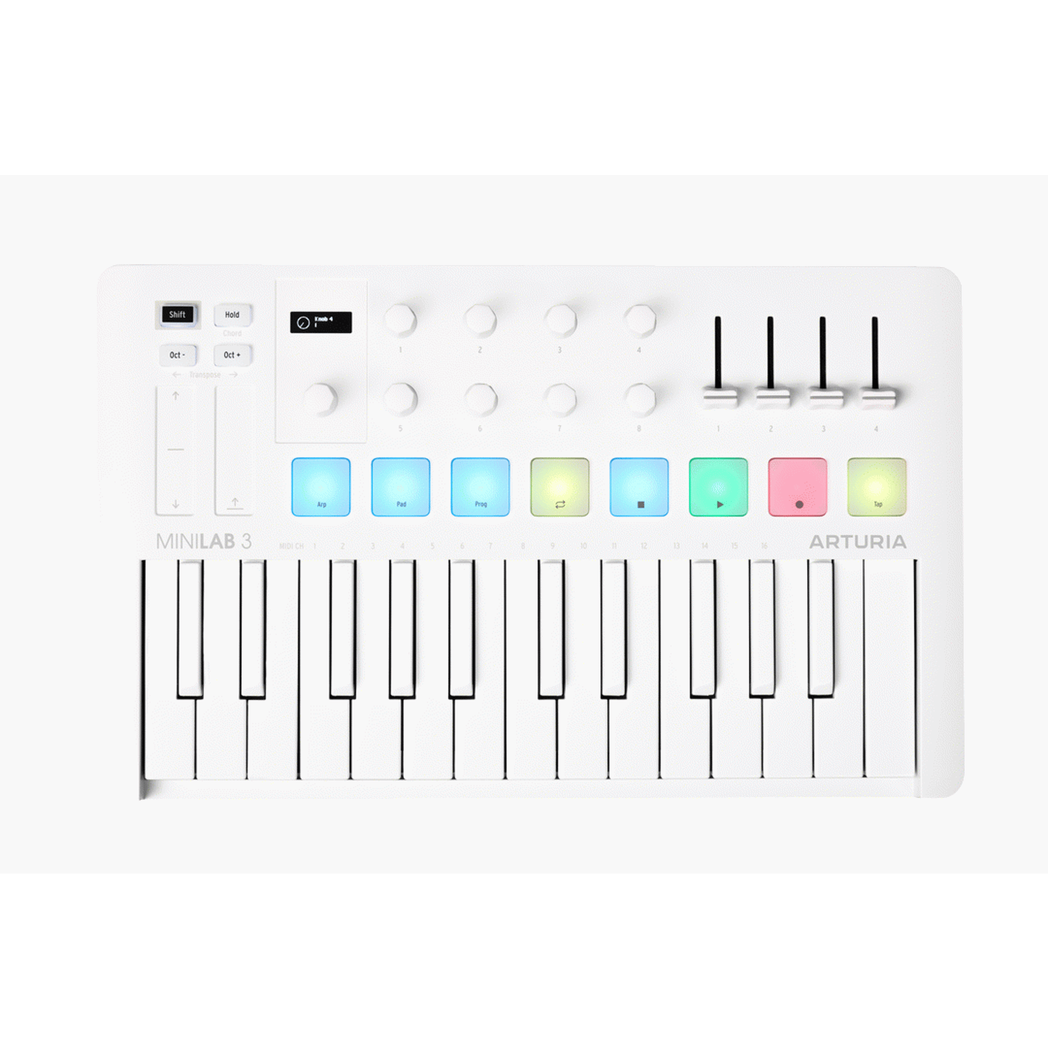 Arturia MiniLab Mk3 25-Key MIDI Keyboard Controller - Limited Edition Alpine White | Portable Music Production for Home Studio & Live Performance