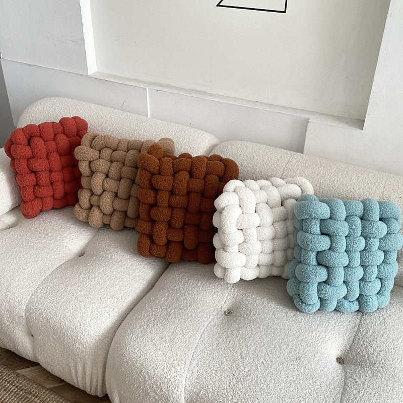 Soft Fleece Waffle Grid Pillow - Breathable & Comfortable Bed Pillow for Side Sleepers, Back Pain Relief - Perfect for Home, Office & Travel Use