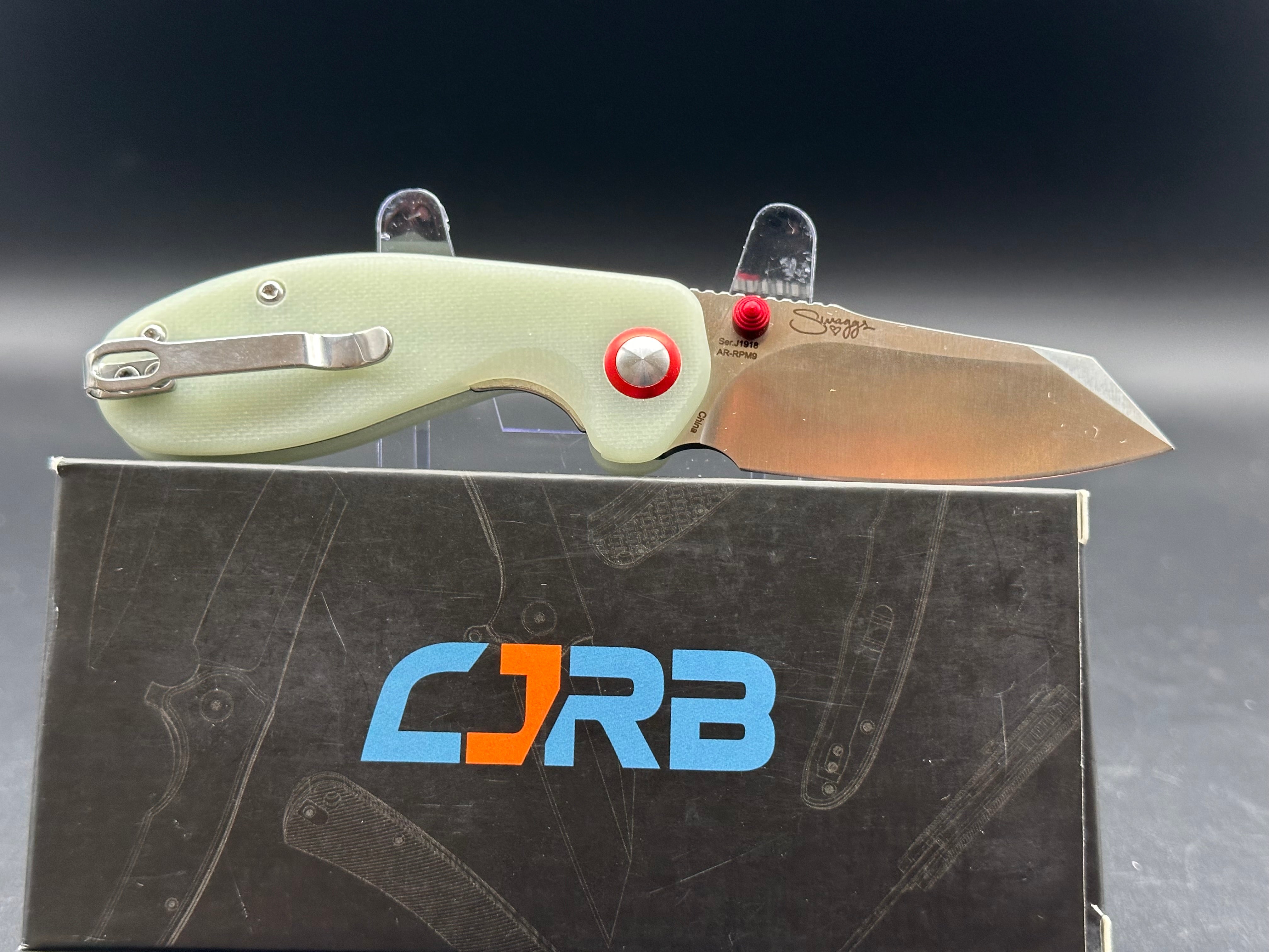 CJRB Maileah Folding Knife - Natural Green G10 Handle, Wharncliffe Blade - EDC, Outdoor, Camping & Survival Tool