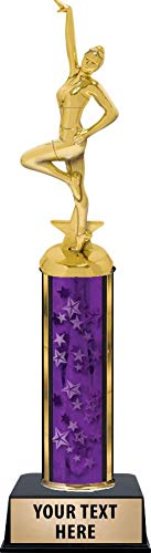 Custom Purple Contemporary Dance Trophy with Personalized Engraving | Crown Awards Prime for Dance Competitions, Recitals & Performances