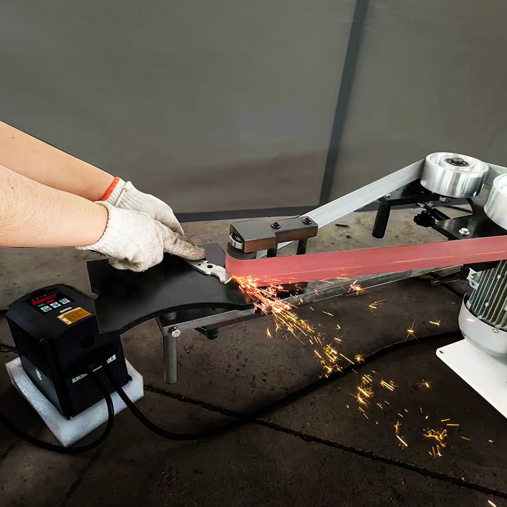 2x72 Inch Variable Speed Belt Sander - Vertical & Horizontal Multi-Angle Belt Grinder for Knife Making, Metal Polishing & Woodworking | Includes 3 Grinding Wheels & Sturdy Base | 110V 0-2840 RPM | Perfect for DIY Projects & Professional Workshops
