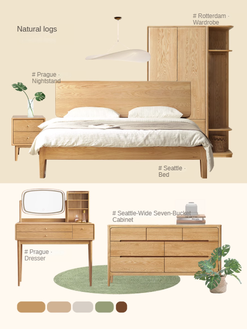 Solid Oak Wood Sliding Door Wardrobe - Durable & Stylish Closet Storage for Bedroom, Living Room, and Office Organization