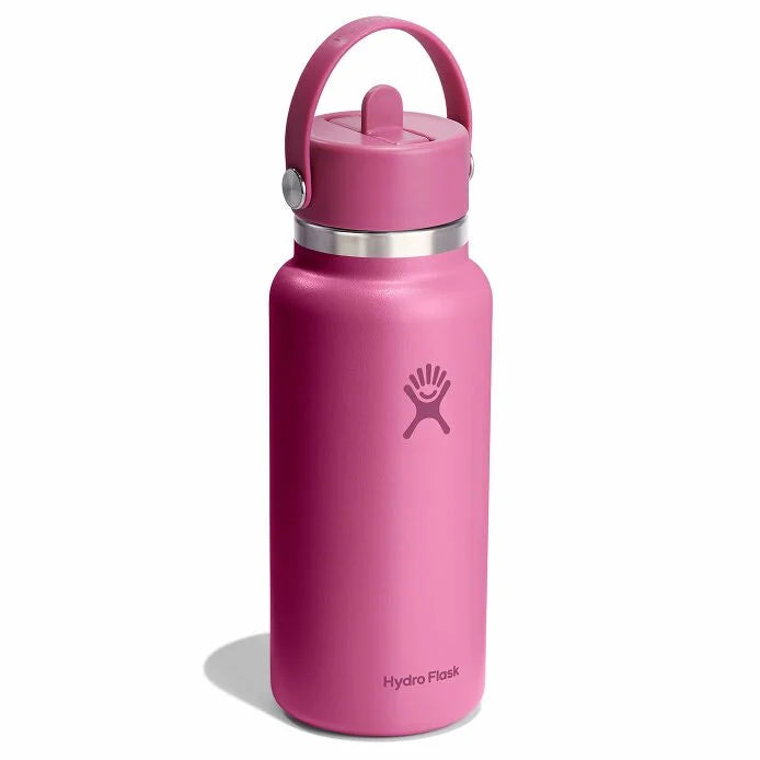 32 oz Wide Mouth Water Bottle with Flex Straw Lid - Leak Proof & BPA Free - Ideal for Gym, Hiking, Travel & Everyday Hydration