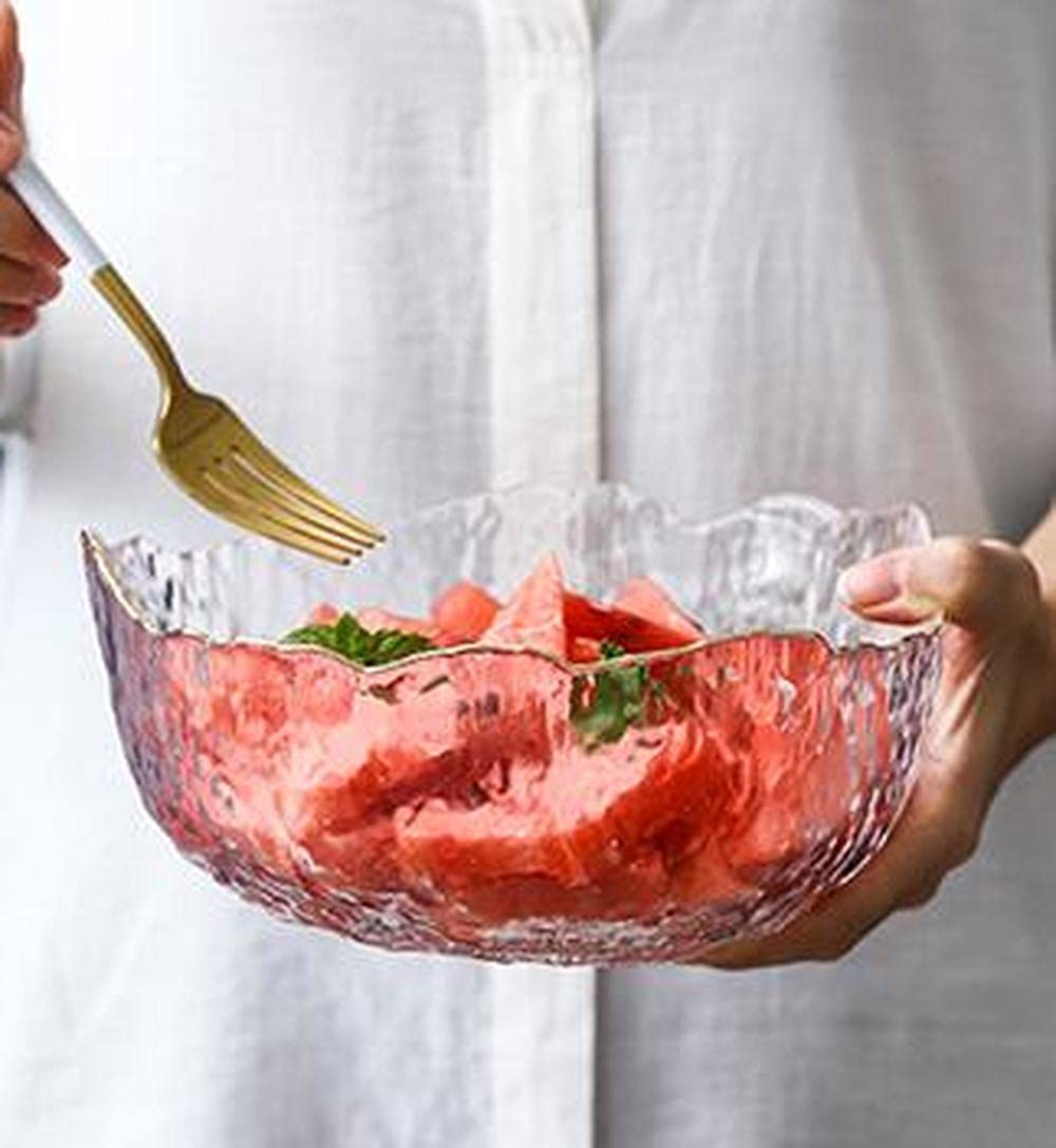 Premium Transparent Iceberg Glass Bowl - Perfect for Salad, Fruit, Soup, Dessert, Snacks & Tea | Elegant Serving Dish for Parties, Dining & Home Decor