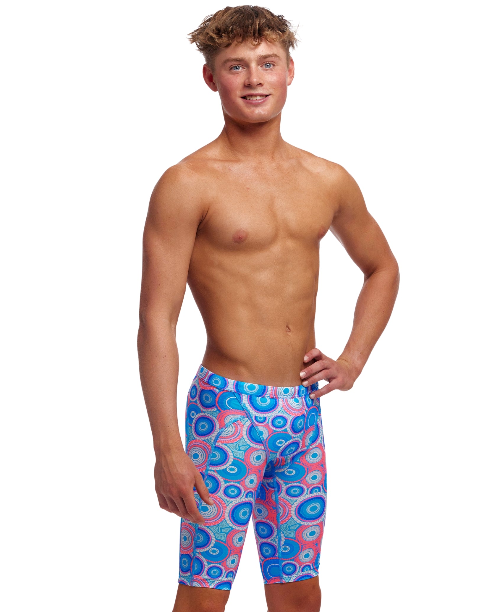 Boys Bundjalung Blue Swim Training Jammer - High Performance Swimwear for Competitive Swimming & Water Sports - Blue/Pink Color Options