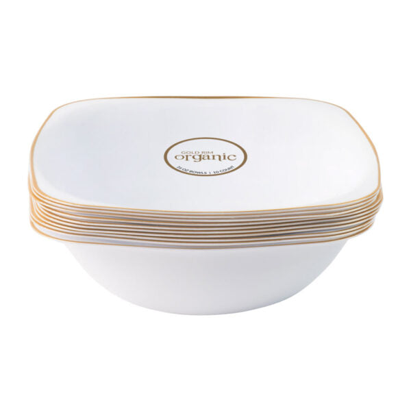 7 Inch Square 16oz Plastic Soup Bowls - 10 Pack BPA-Free Reusable Microwave & Dishwasher Safe Bowls for Soup, Salad, Cereal, Noodles - Eco-Friendly Durable Dinnerware for Home, Restaurant & Catering