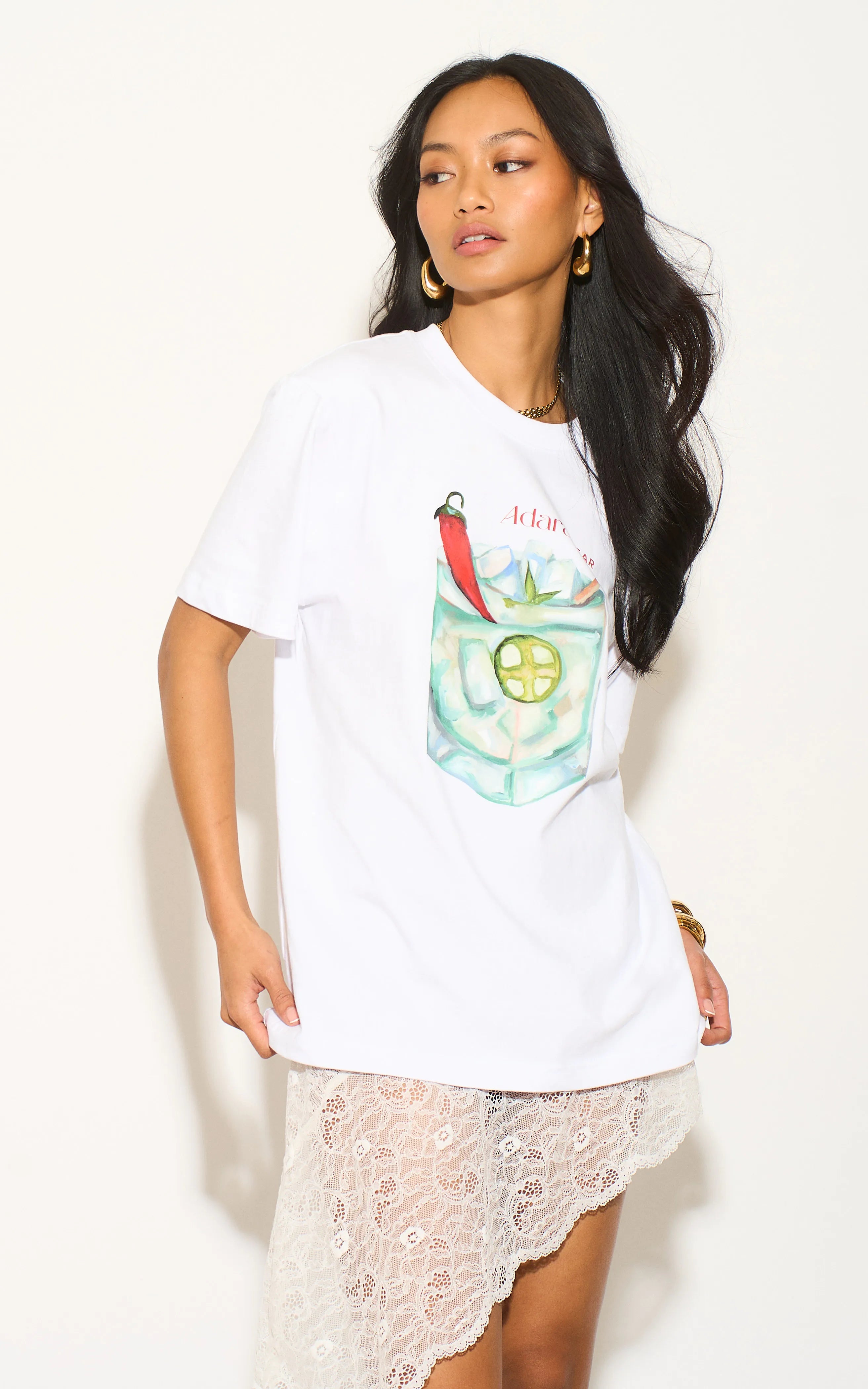 Exclusive White Margarita Cocktail Relaxed T-Shirt - Comfortable & Stylish for Casual Wear, Beach Outings, and Summer Parties