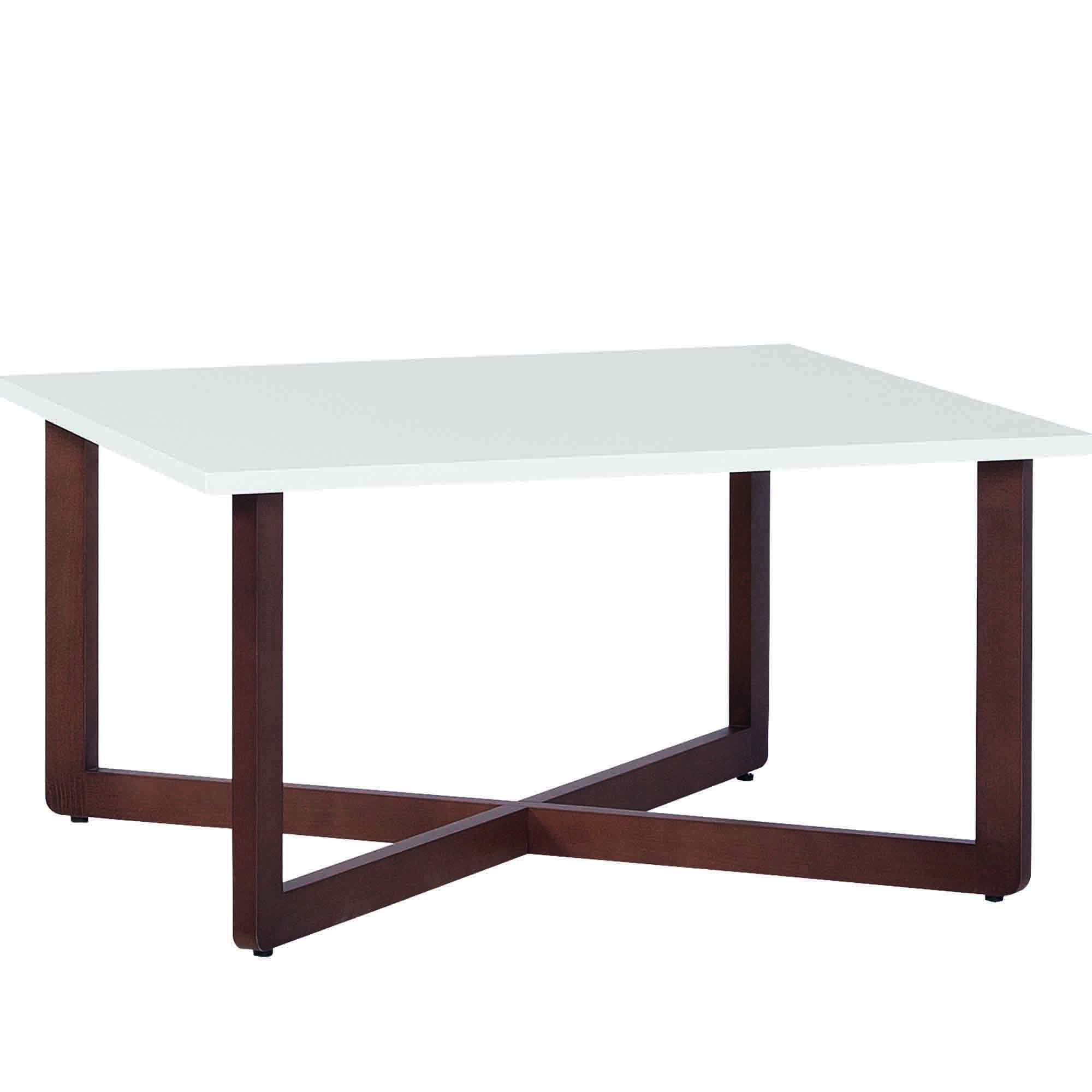 Voelkel Mio Collection Modern Coffee Table - White & Dark Beech Finish - Perfect for Living Room, Office or Lounge Area