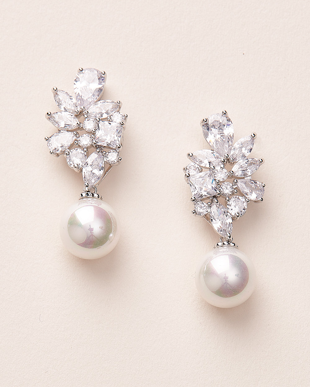 Serenity Pearl & Cubic Zirconia Earrings for Women - Elegant Dangle Drop Earrings for Wedding, Party & Special Occasions