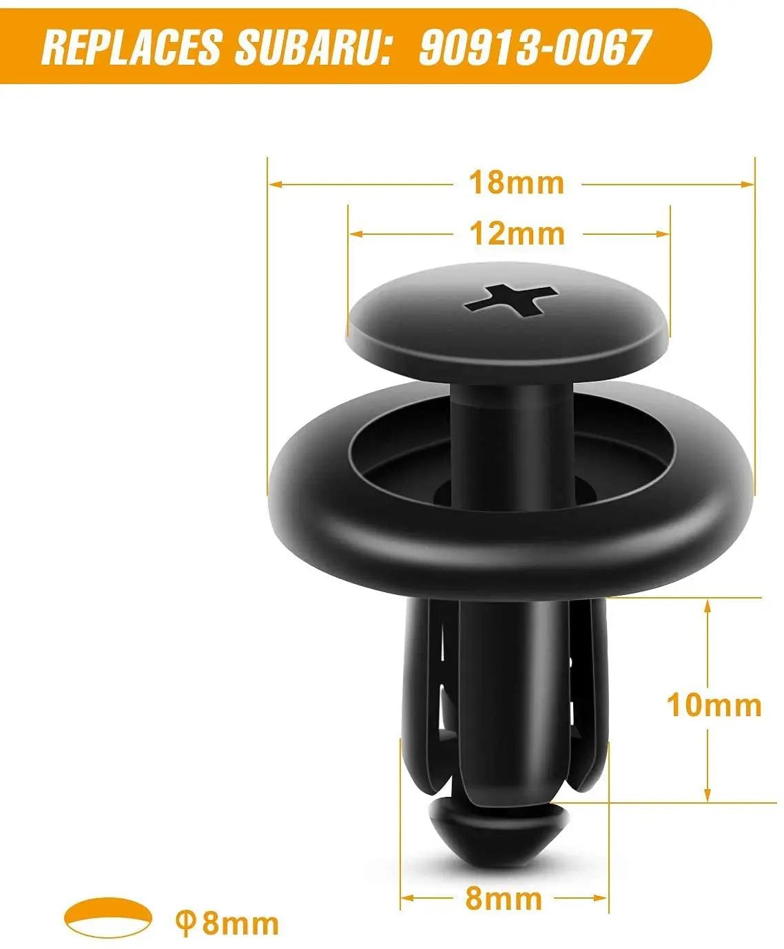 100 Pcs Car Push Retainer Clips Kit - 7mm 8mm 10mm Hole Sizes - Compatible with Subaru - Perfect for Door Panels, Bumpers & Interior Trim Installation