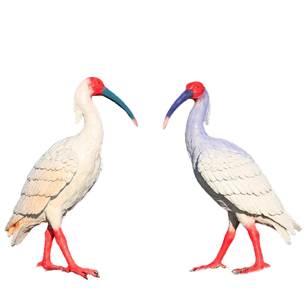 Realistic Resin Crested Ibis Bird Statue - Handcrafted Outdoor Garden Sculpture for Courtyard, Villa & Park Decor | Durable Animal Ornament for Lawn, Patio & Landscape Design (Color C)