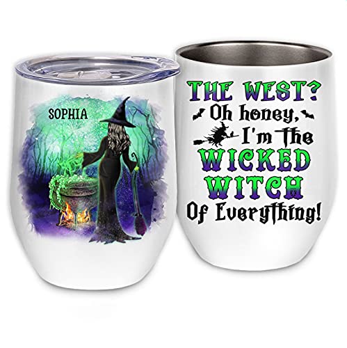 RosaBella Personalized Witch Halloween Tumbler - 20oz Custom Name Travel Mug for Coffee & Tea | Perfect Gift for Halloween, Thanksgiving, Christmas & Birthdays | Great for Office, Home & Travel Use
