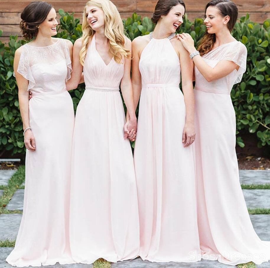 Elegant Mismatched Chiffon Long Bridesmaid Dresses - WG159 | Perfect for Weddings, Formal Events & Special Occasions