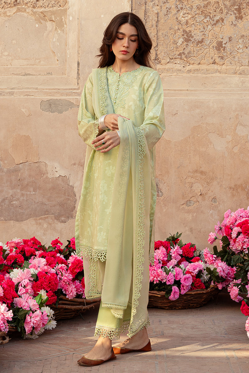 Misted Green 3-Piece Lawn Printed Suit for Women - Lightweight Summer Outfit for Weddings, Parties & Casual Wear