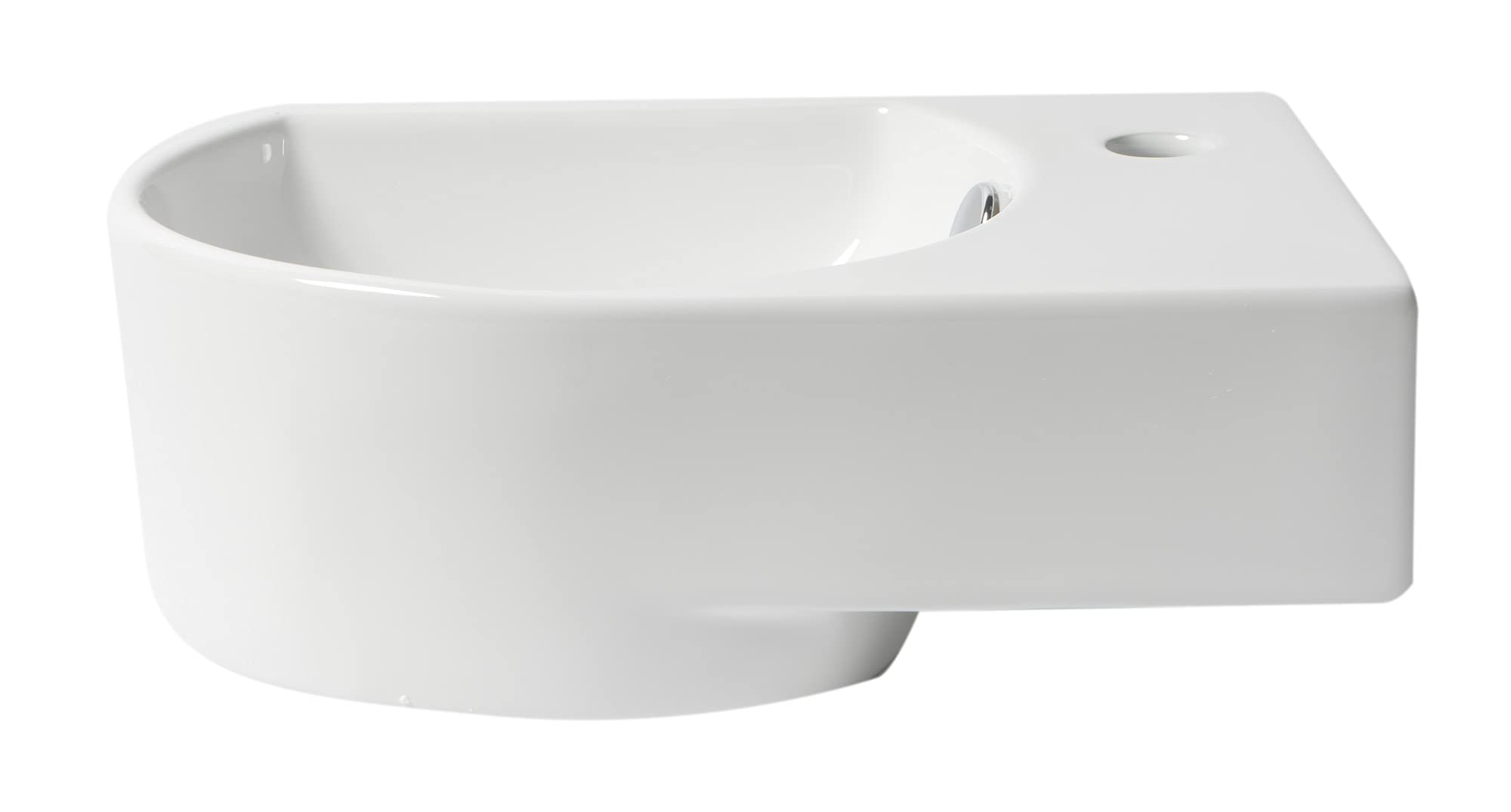 ALFI ABC119 Small White Bathroom Sink - Compact Porcelain Vanity Sink for Powder Rooms, Guest Baths & Small Spaces