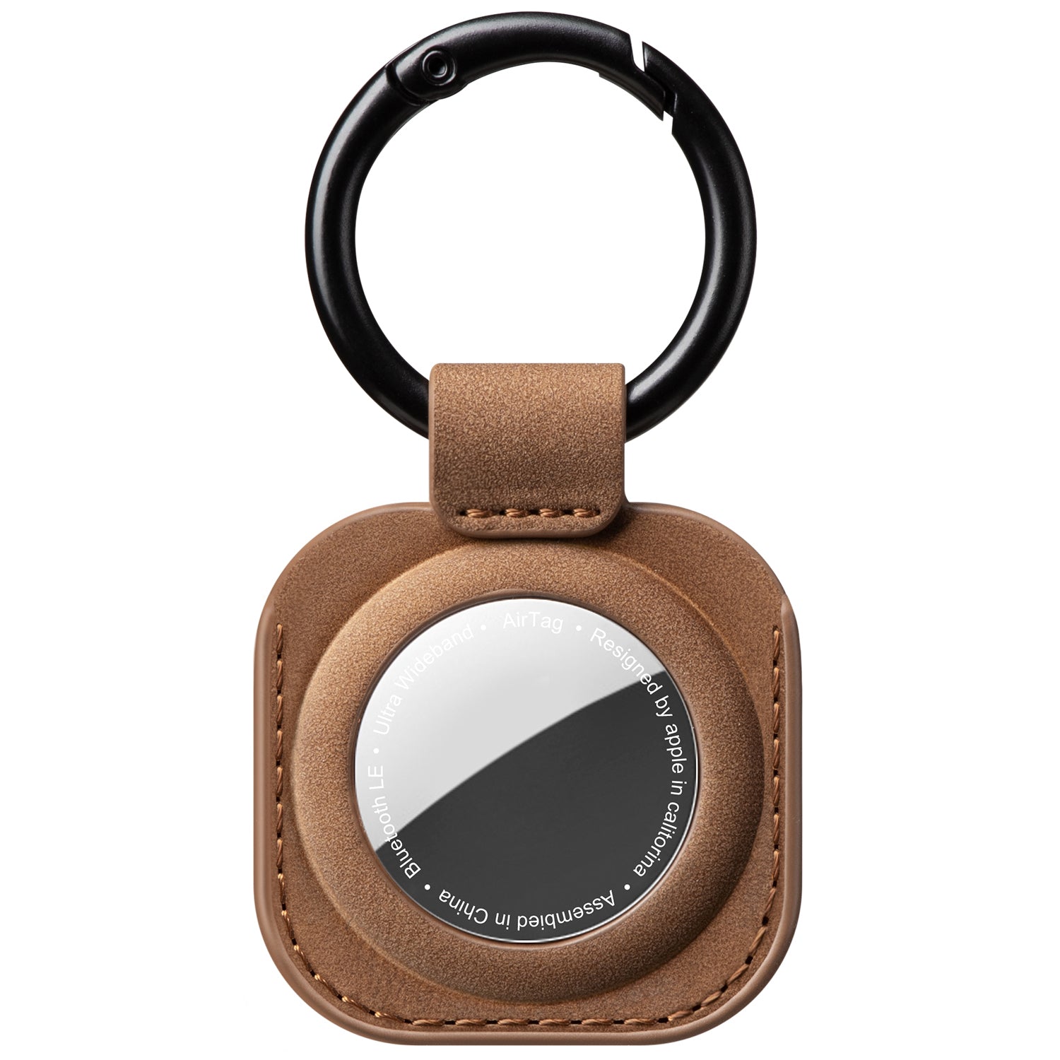 Durable Leather Keychain Case for Apple AirTag - Slim Protective Cover with Secure Hook for Keys, Luggage & Backpacks | Travel & Everyday Use