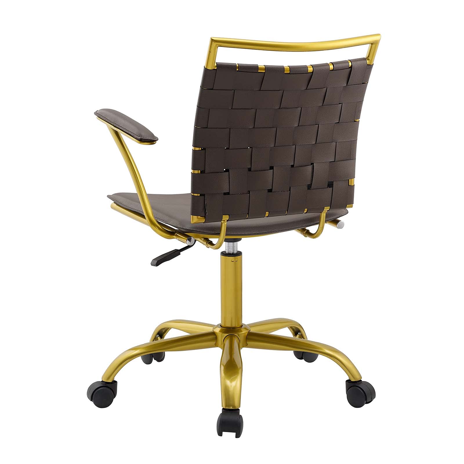 Ergonomic Faux Leather Computer Work Desk Chair - Brown Modern Contemporary Office Chair for Home & Business - Perfect for Long Hours of Work, Gaming, and Remote Office Setup