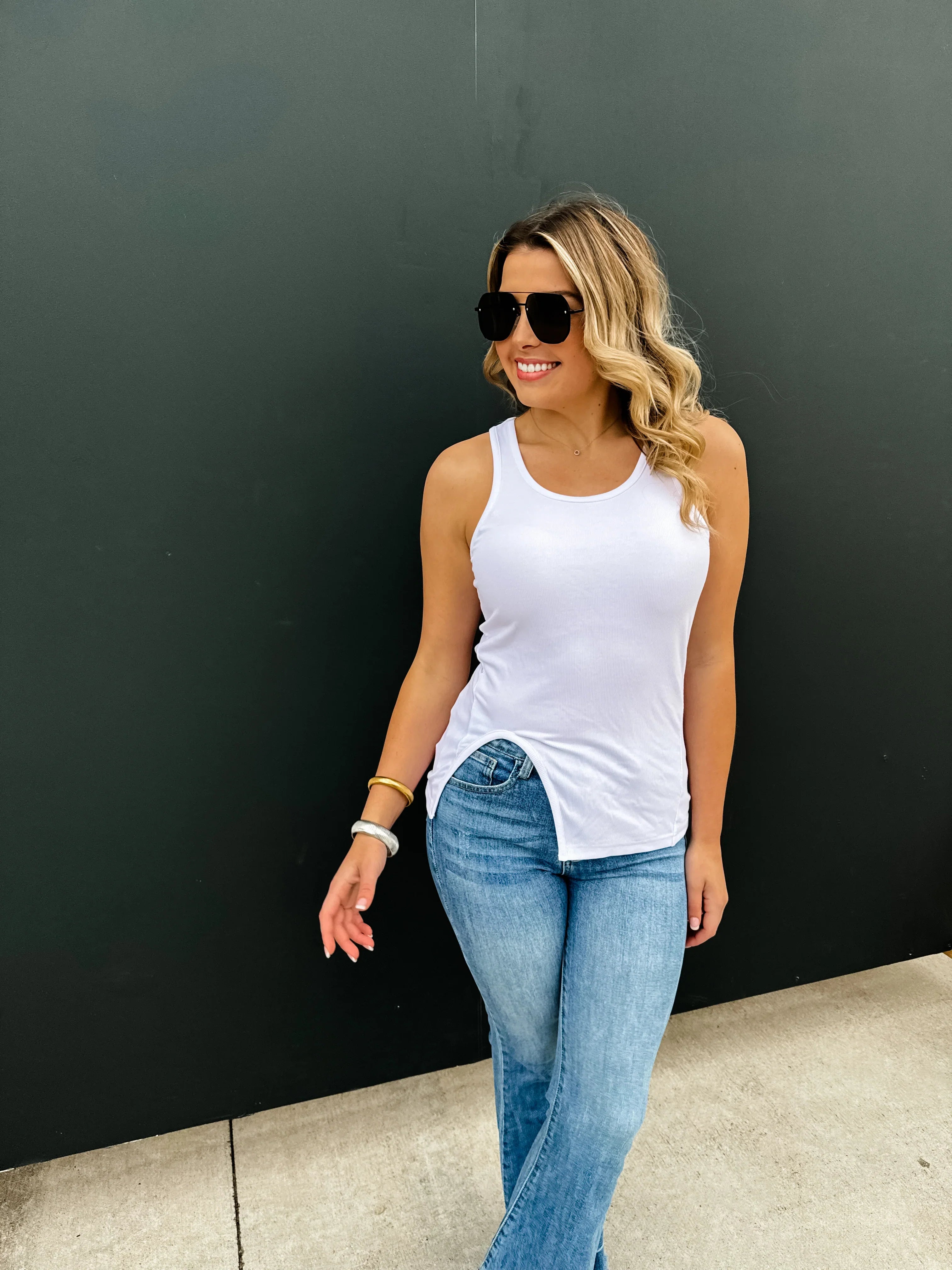 Gabby Side Slit Tank Top - 4 Color Options | Preorder Now | Perfect for Yoga, Gym & Summer Outfits