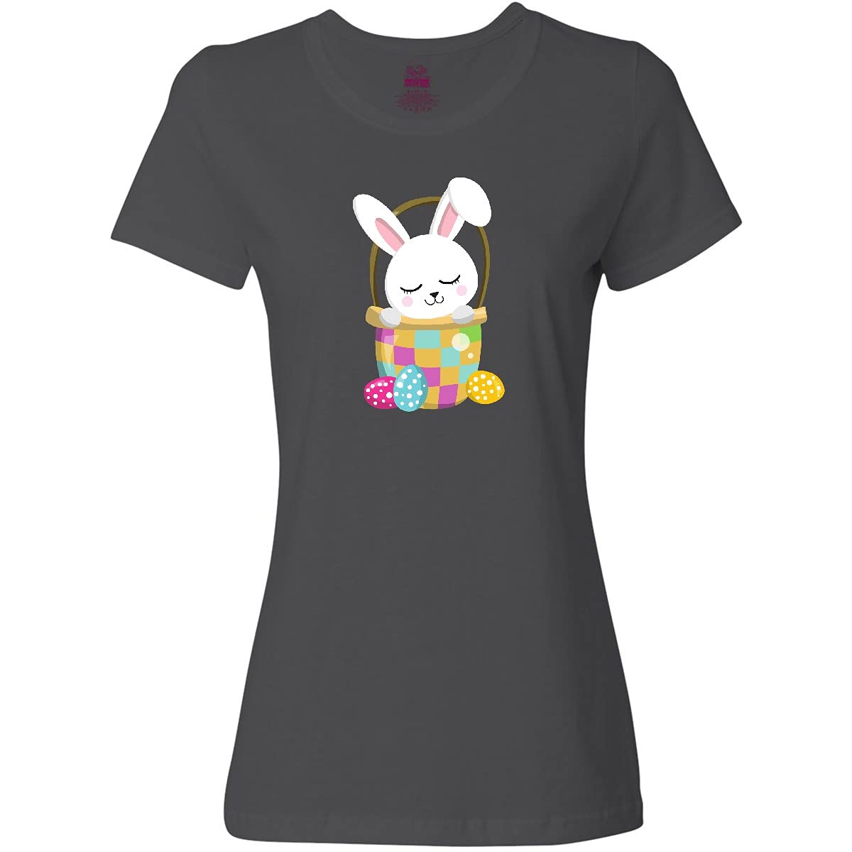 Easter Bunny Women's T-Shirt - Cute Little Bunny & Easter Eggs Basket Design - Perfect for Easter Celebrations, Spring Outfits & Casual Wear
