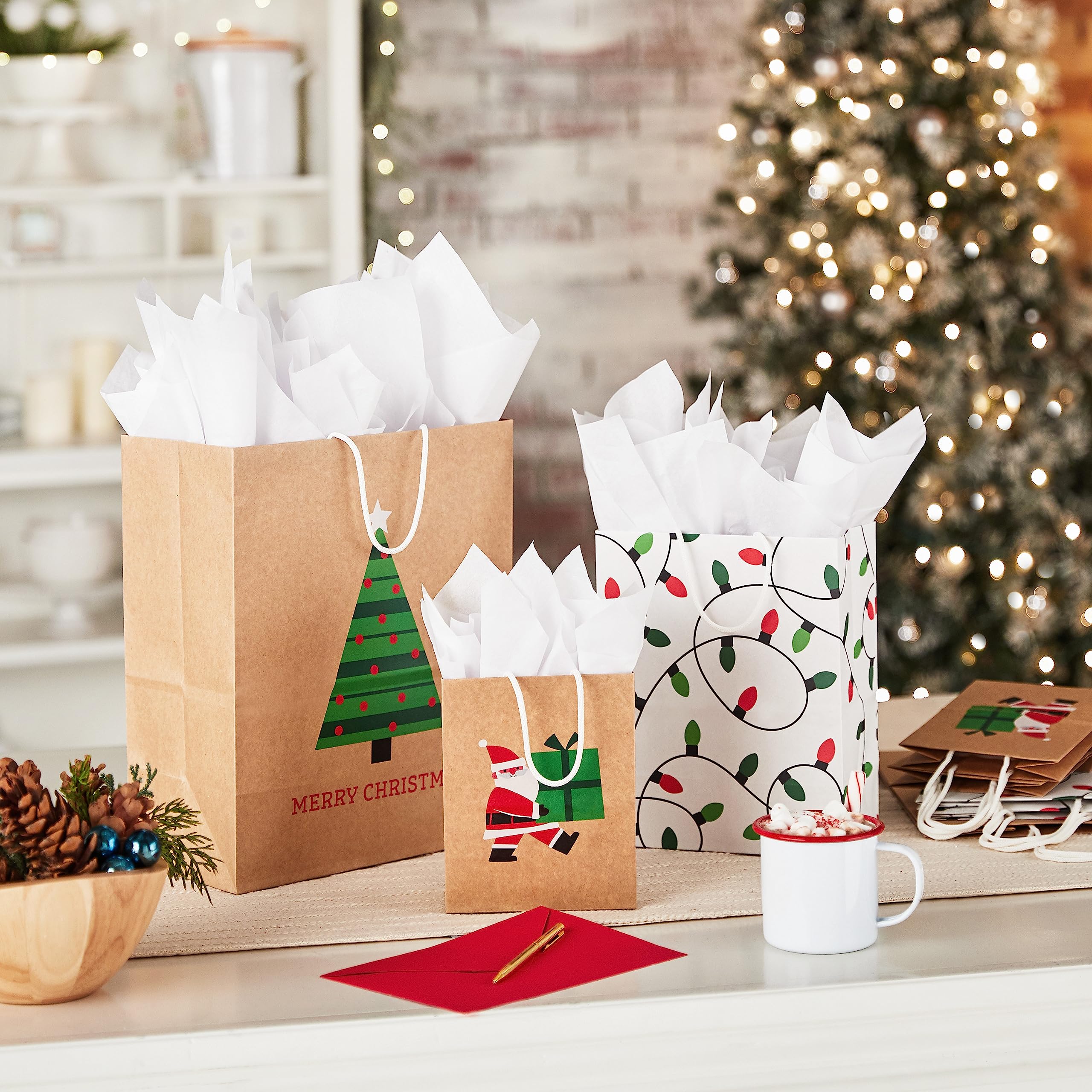 Hallmark Christmas Gift Bags for Kids - 8 Pack (3 Small 6