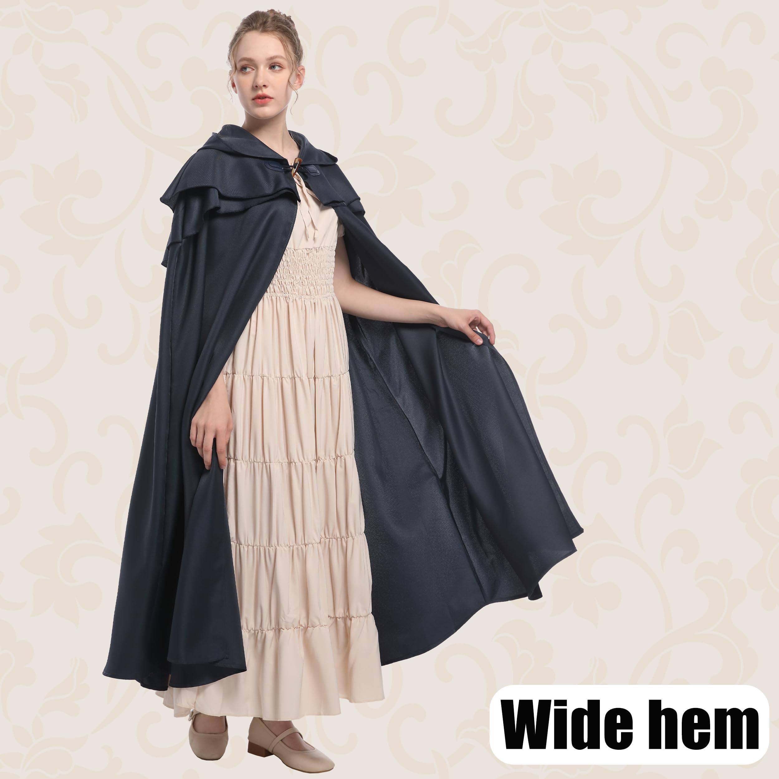 Medieval Hooded Cloak for Men & Women - Renaissance Cape, Viking Costume Cloak for LARP, Cosplay & Historical Reenactment