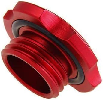 BADASS SHARKS Aluminum Oil Cap - Universal Fit for Honda Civic, Subaru Impreza STI, Accord & More - High Performance Fuel Tank Cap Accessory (Red) - Perfect for Car Enthusiasts & Auto Show Modifications