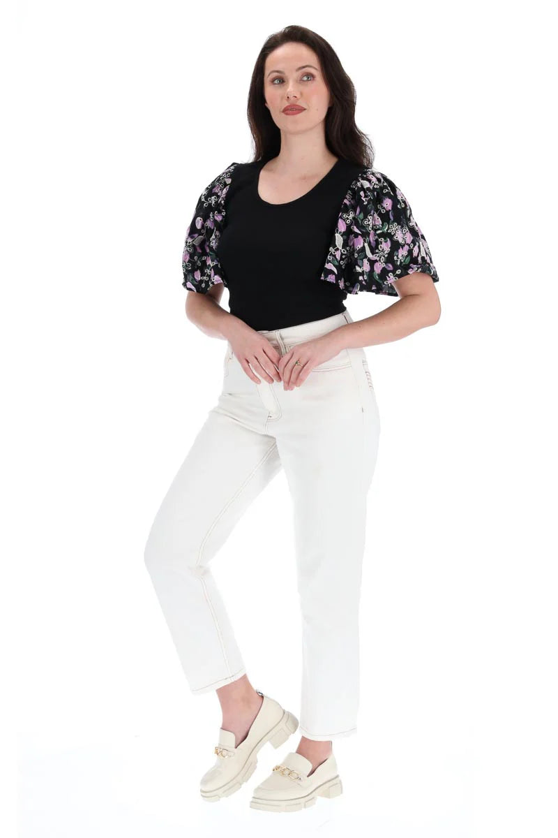 Bevvy Top Black Print - Stylish Women's Graphic Tee for Casual Wear, Outfits & Everyday Fashion