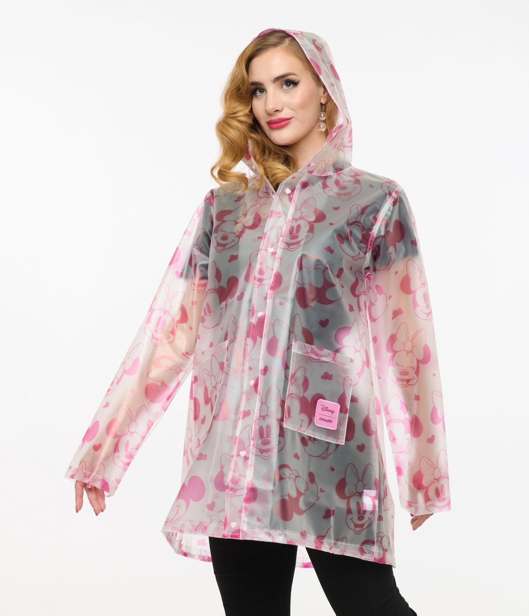 Disney Minnie Mouse Pink Waterproof Rain Jacket for Women - Cute & Stylish Outerwear for Rainy Days, Theme Parks, and Disney Vacations