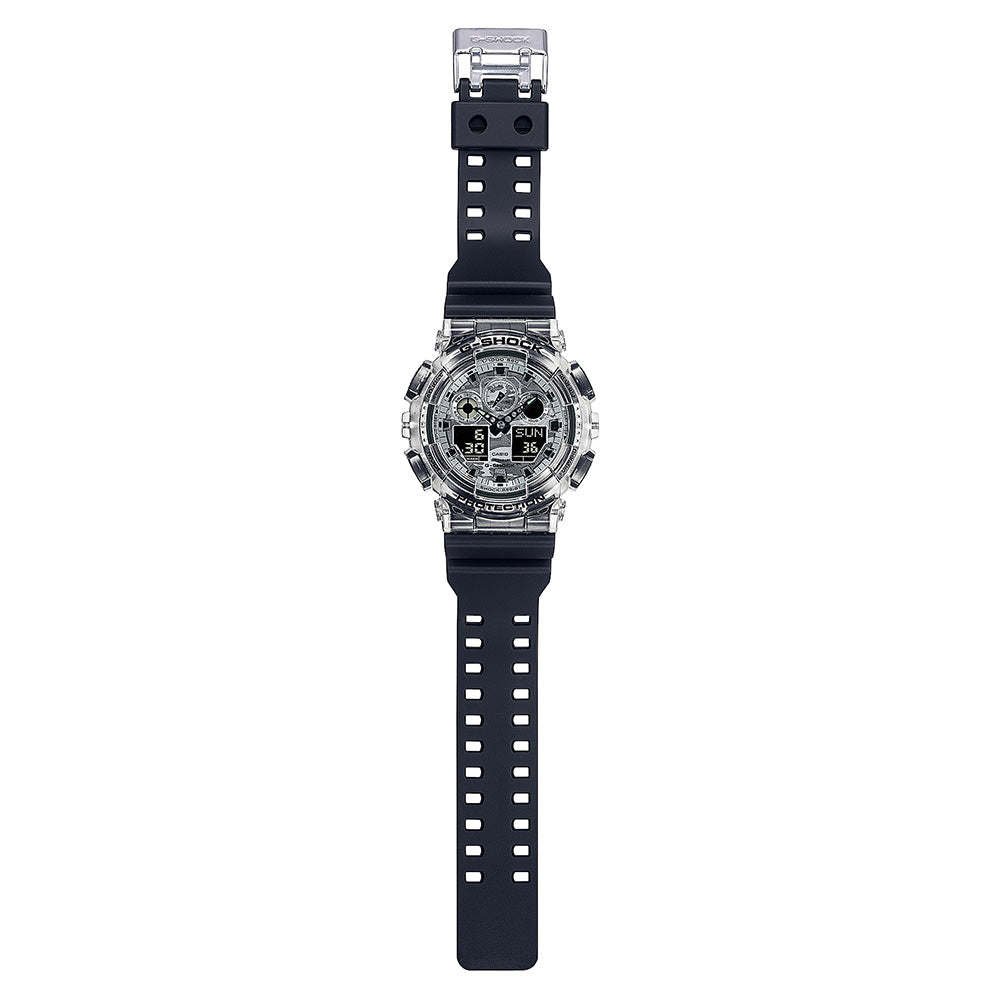 G Shock GA100SKC 1A Transparent Digital Analog Watch - Stylish Sport Watch for Men, Water Resistant & Shockproof - Perfect for Outdoor Activities, Running, and Workouts