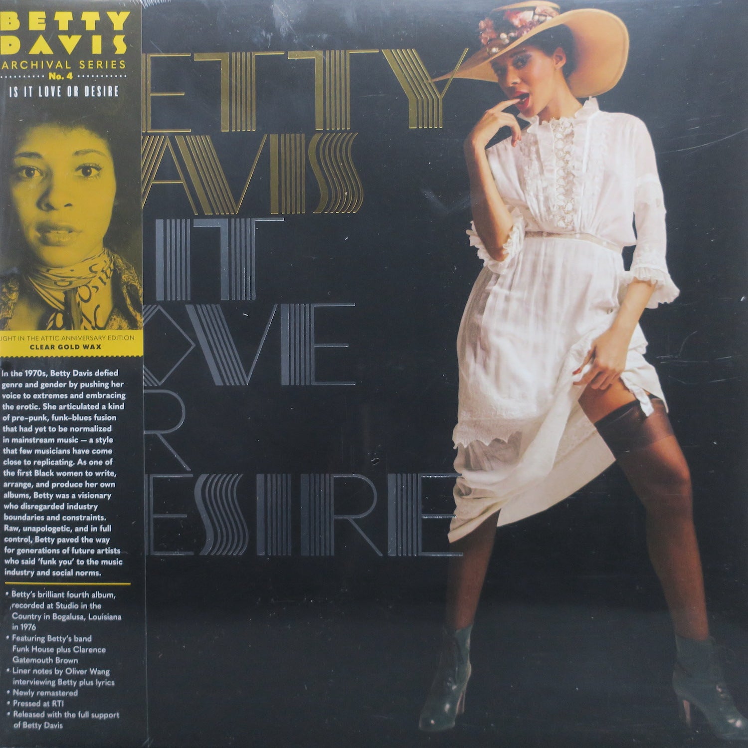 BETTY DAVIS 'Is It Love Or Desire' Limited Edition Gold Vinyl LP Record - Perfect for Music Collectors & Vintage Vinyl Enthusiasts - Great for Home Listening, Gifts & DJ Sets